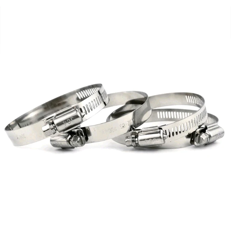 Factory High Quality Mini American Type Worm Drive Stainless Steel 201 304 316 Galvanized Steel Hose Clamps Clip
