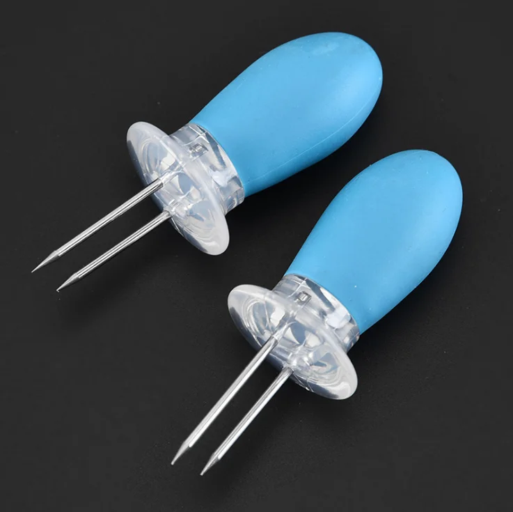2Pcs Stainless Steel Twin Prong Corn Forks With Handle For Outdoor Part BBQ Kitchen Accessories