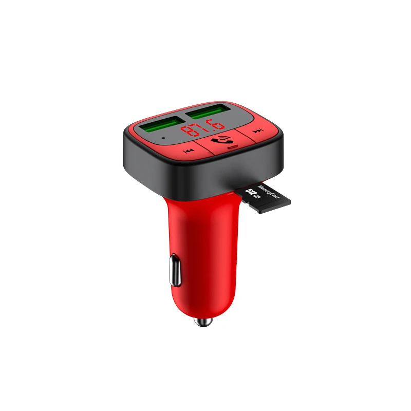 2022 New Product Dual USB Car Phone Charger Fast Charging Wireless Charger QC3.0 Car Charger with FM Transmitter