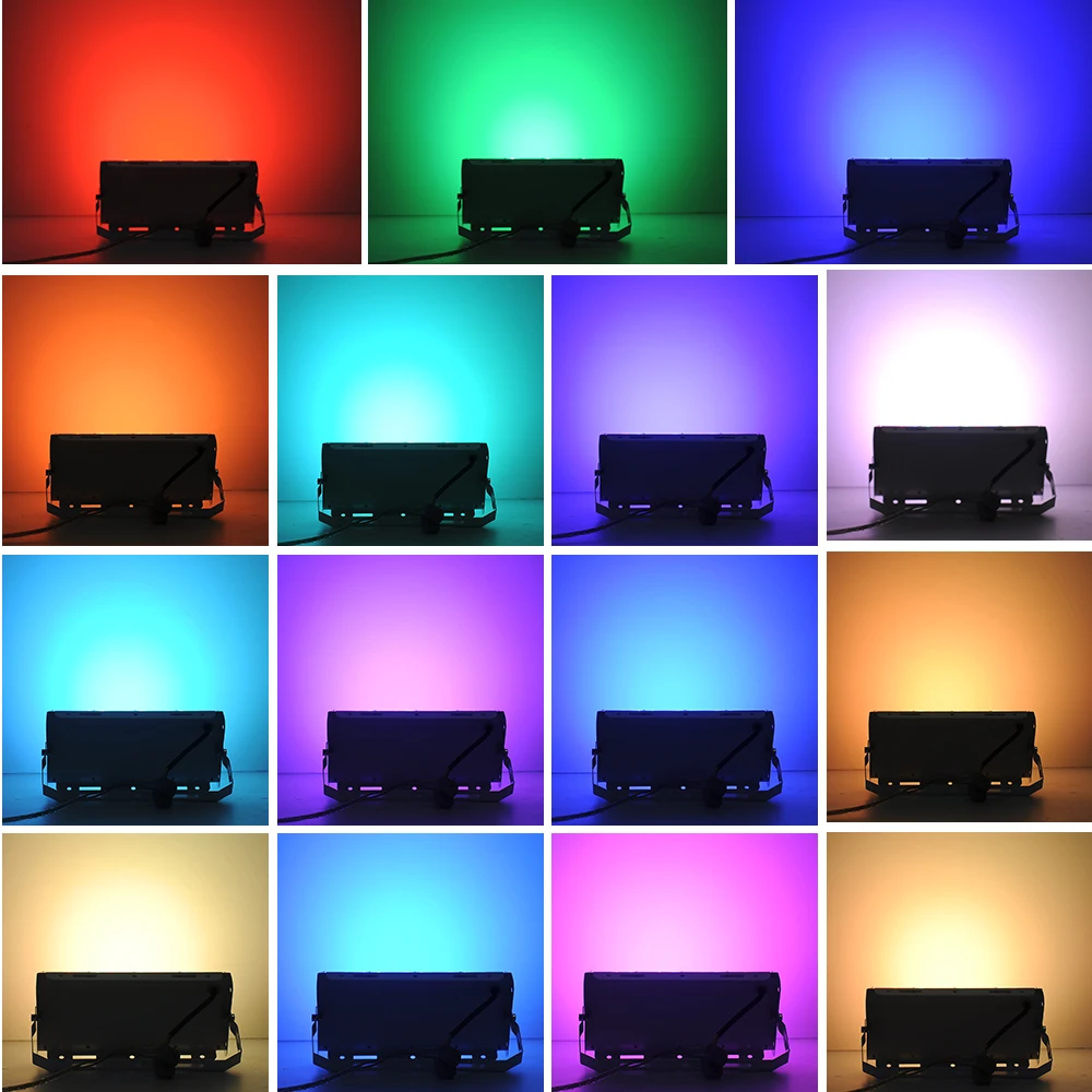 NEW AC220V 50W LED Floodlight Spotlight Cast Lamp LED Flood Light RGB Colors Outdoor Waterproof Black Iron Garden 80 -10 - 50
