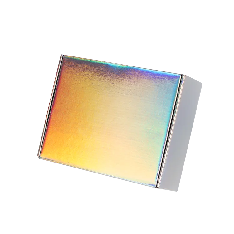 OEM ODM Holographic silver black pink white cosmetic packaging box Cardboard for cosmet 12x12x5