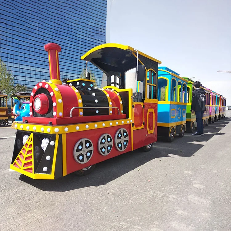 Best selling latest commercial handmade battery powered amusement park rides mini sightseeing trackless train for sale