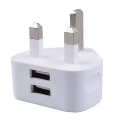 Hot Selling  UK plug 5V 2A dual port usb charger adapter for iphone mobile phone usb travel charger
