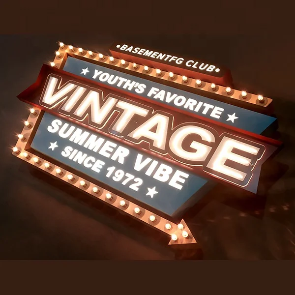 JAGUARSIGN Manufacturer Custom Trendy shop decoration light bulb word marquee Sign shop light box with light bulb