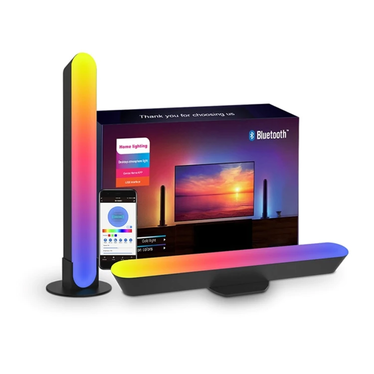 RGB умный светодиодный светильник WiFi Bluetooth Настольный фон атмосферный свет музыка синхронизация ТВ настенный компьютер игра спальня ночник