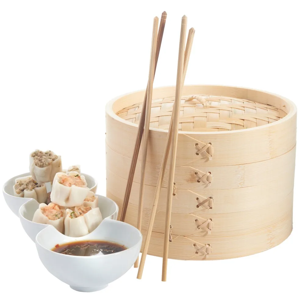 food steamers steam bun bamboo kitchen dim sum steamer basket 100% natural bamboo steamer