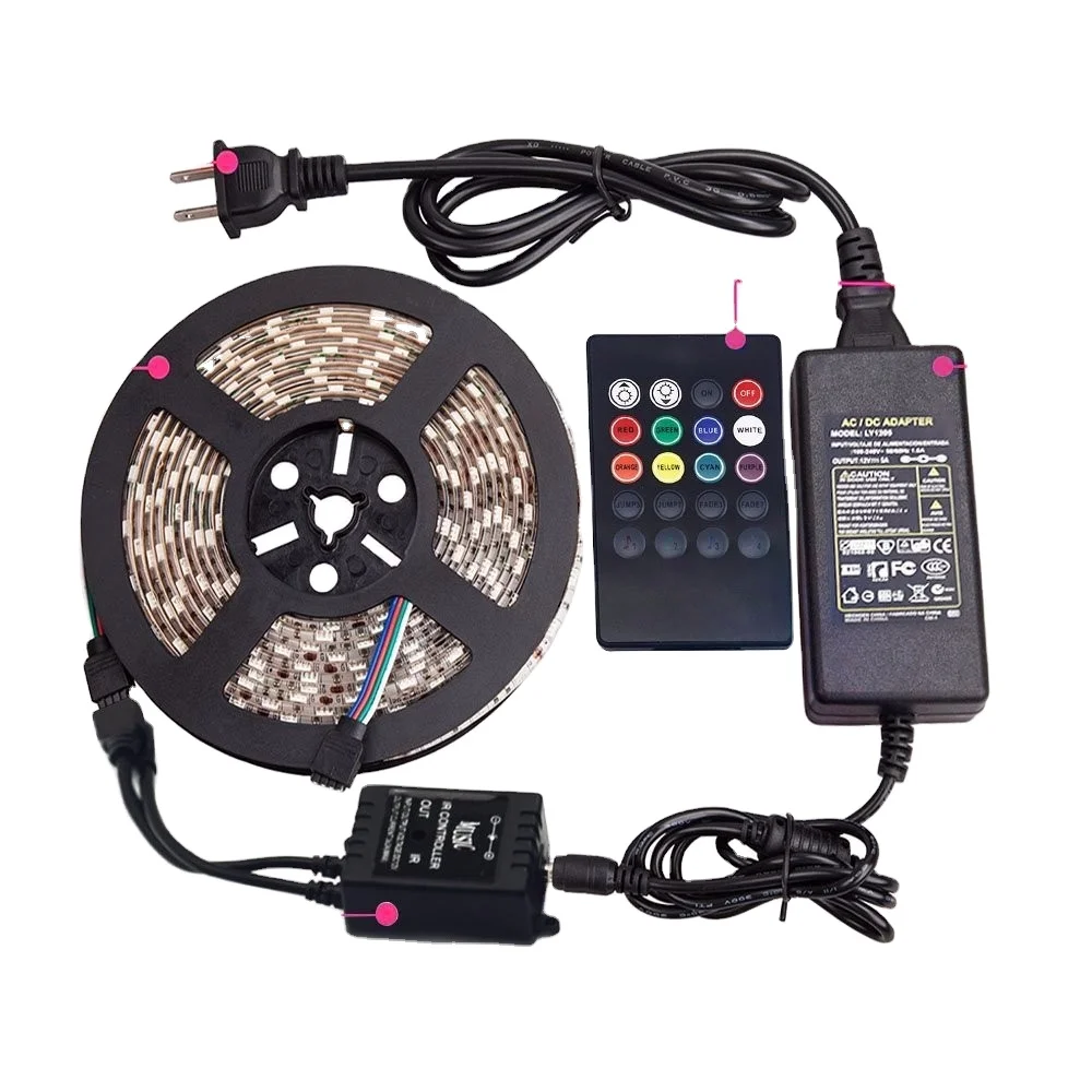 TUYA WIFI Controller 5m 15m 20mWaterproof 24V High CRI RGB Digital LED Strip LED Lights For illuminating Decoration 2835 5050SMD
