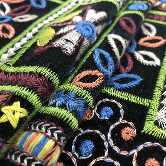 HA-16544 Bohemia new fashion Multicolor folk-custom Velvet luxury embroidered gown 3d fabric