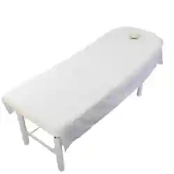 Cheap 100% Polyester Solid Color White Hot Pink Spa Flat Sheet Massage Sheet With Hole