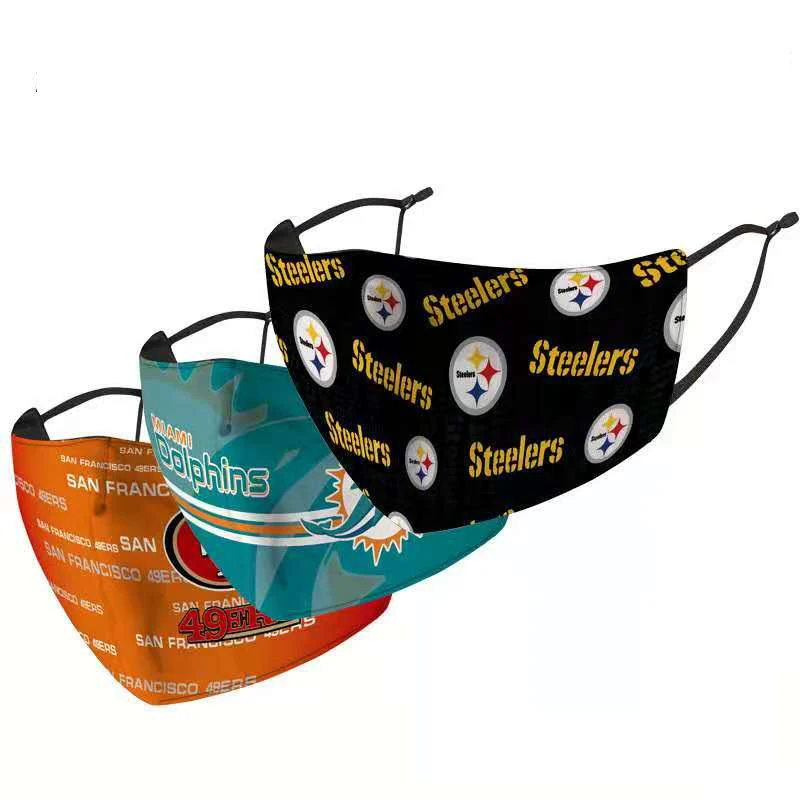 
NFL League Football face Mask Chiefs Patriots Eagle Cowboy Tiger Steelers Thin Washable Face Mask 