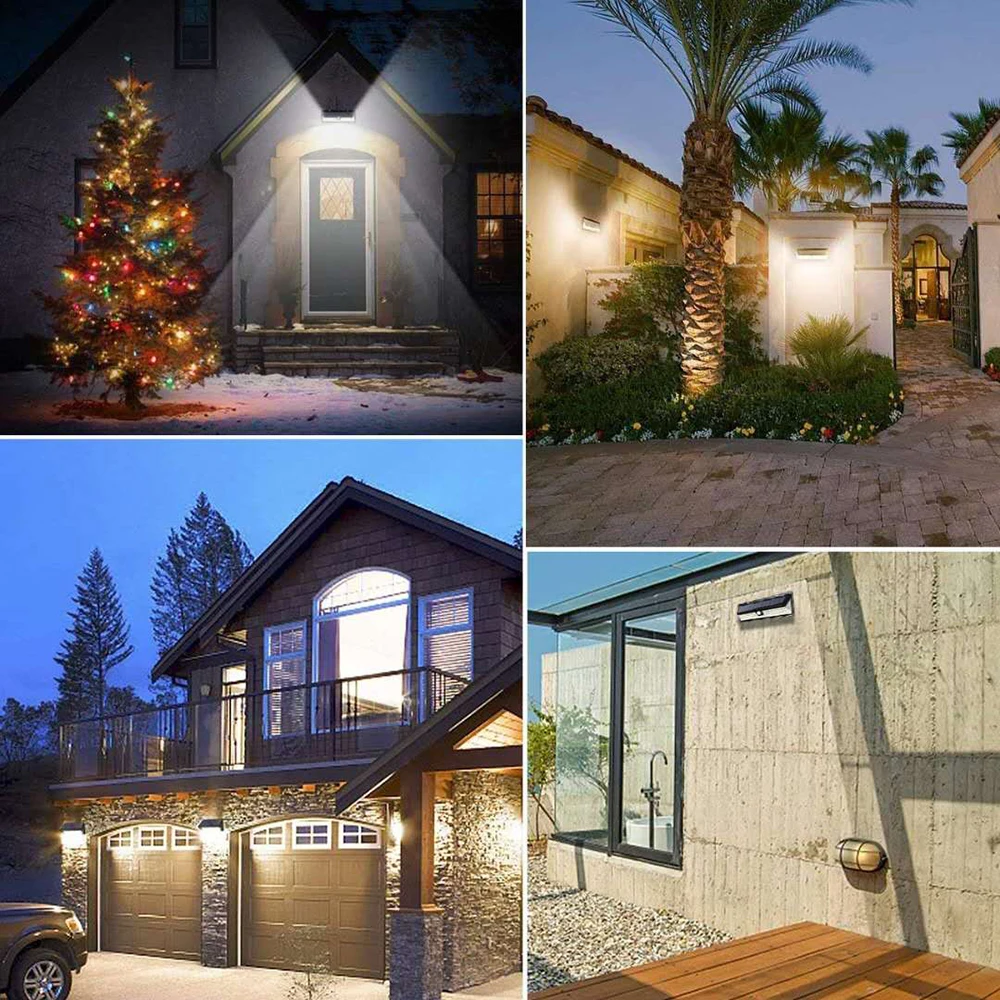 Solar Garden Lamps Outdoor 102 LED with Lights Reflector and 3 Lighting Modes Motion Solar Sensor Security Lights for Backyard