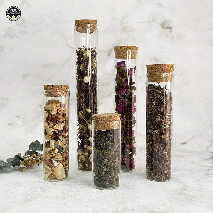 Transparent Glass Tube With Aluminum Screw Lid 5ml 10ml 15ml 20ml 25ml Clear Mini Glass Bottle with cork