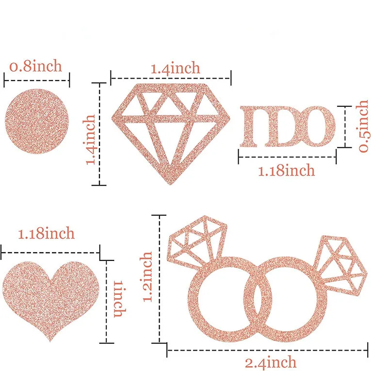 Wedding Supplies Gold Table Confetti Glitter Paper Diamond Ring Confetti I Do Engagement Party Table Scatter