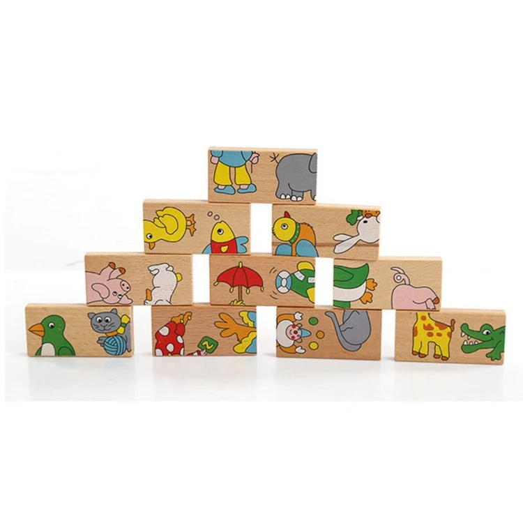 Детская Когнитивная головоломка Монтессори деревянная настольная игра деревянное домино солитер игрушки