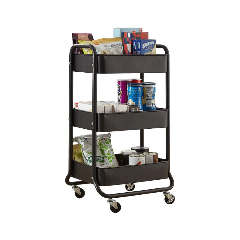 3-х уровневый прокатки тележка полки для хранения многофункциональный органайзер металлическая тележка на колесиках, tenice