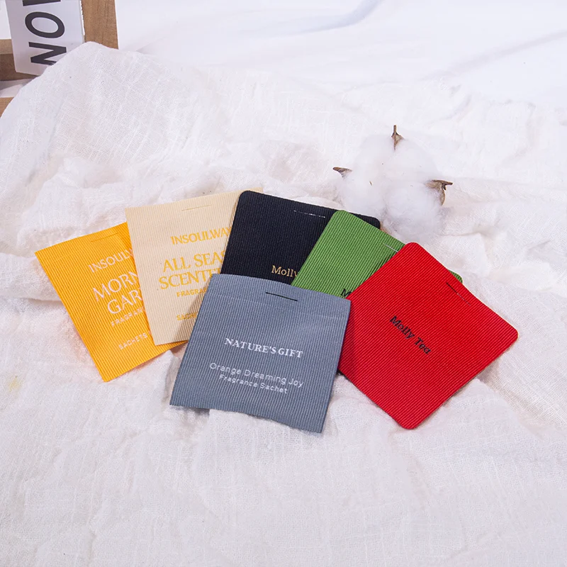 Custom Design Scented Sachet Bags Hanging Small Bag with Ribbon For Car Drawer Closet