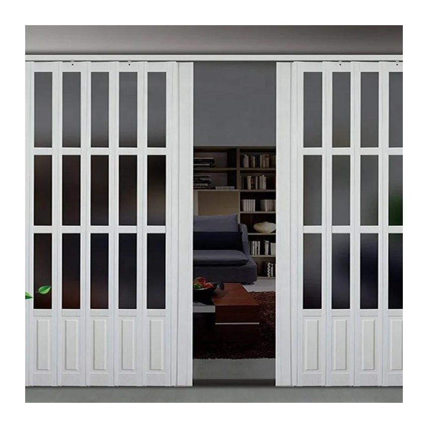 interior mirror pvc plastic accordion door folding door crystal softclose folding door living room
