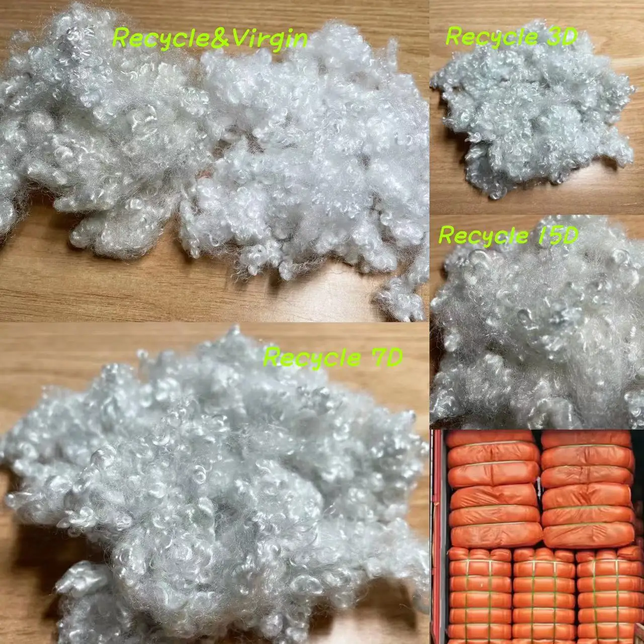 HCS Recycled 7d 15d PSF function polyester staple fiber filling material