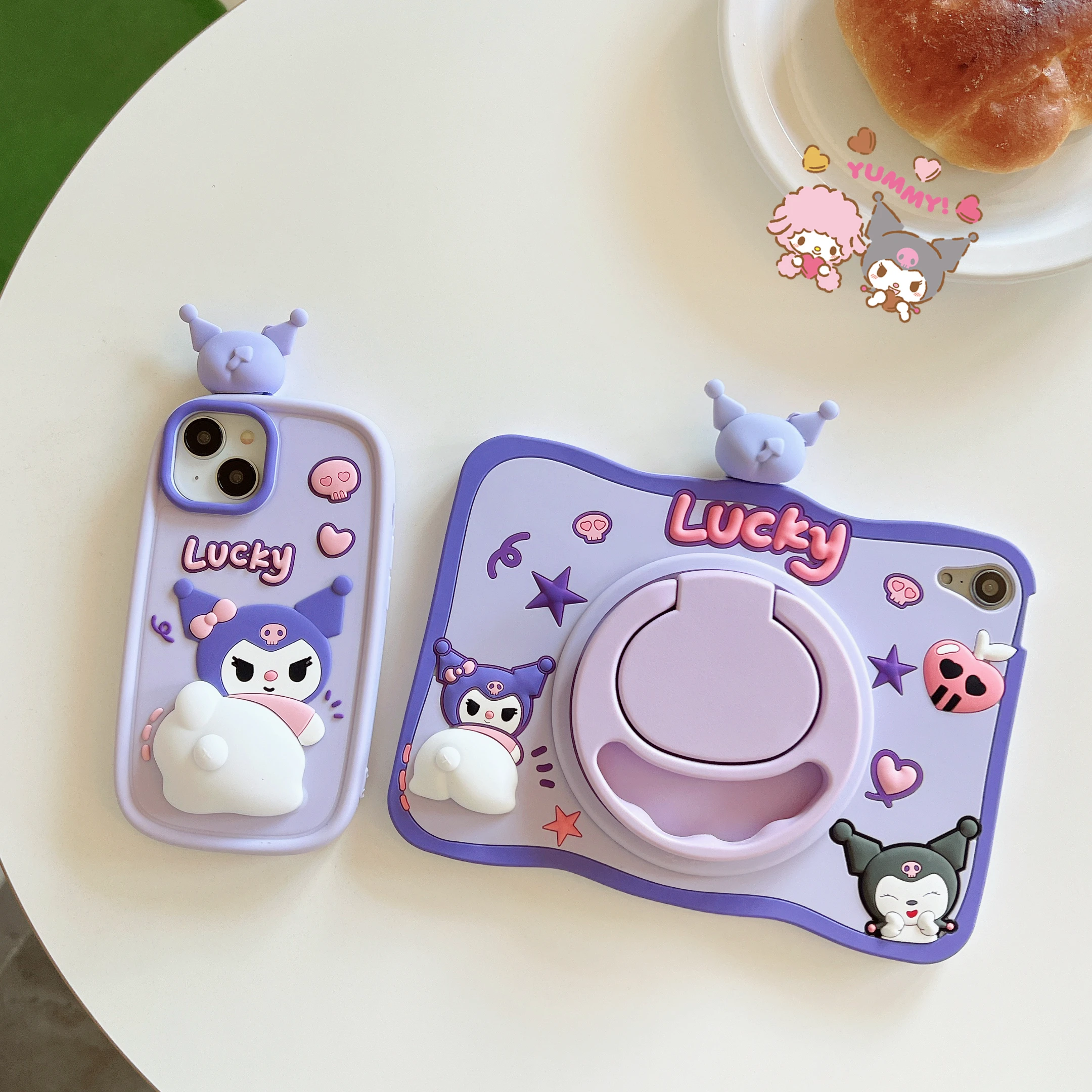 Cartoon Silicone Tablet Cover Kids Girls for iPad Mini 1/2/3/4/5/6 360 Rotating Stand Holder Case For iPad 10.2/10