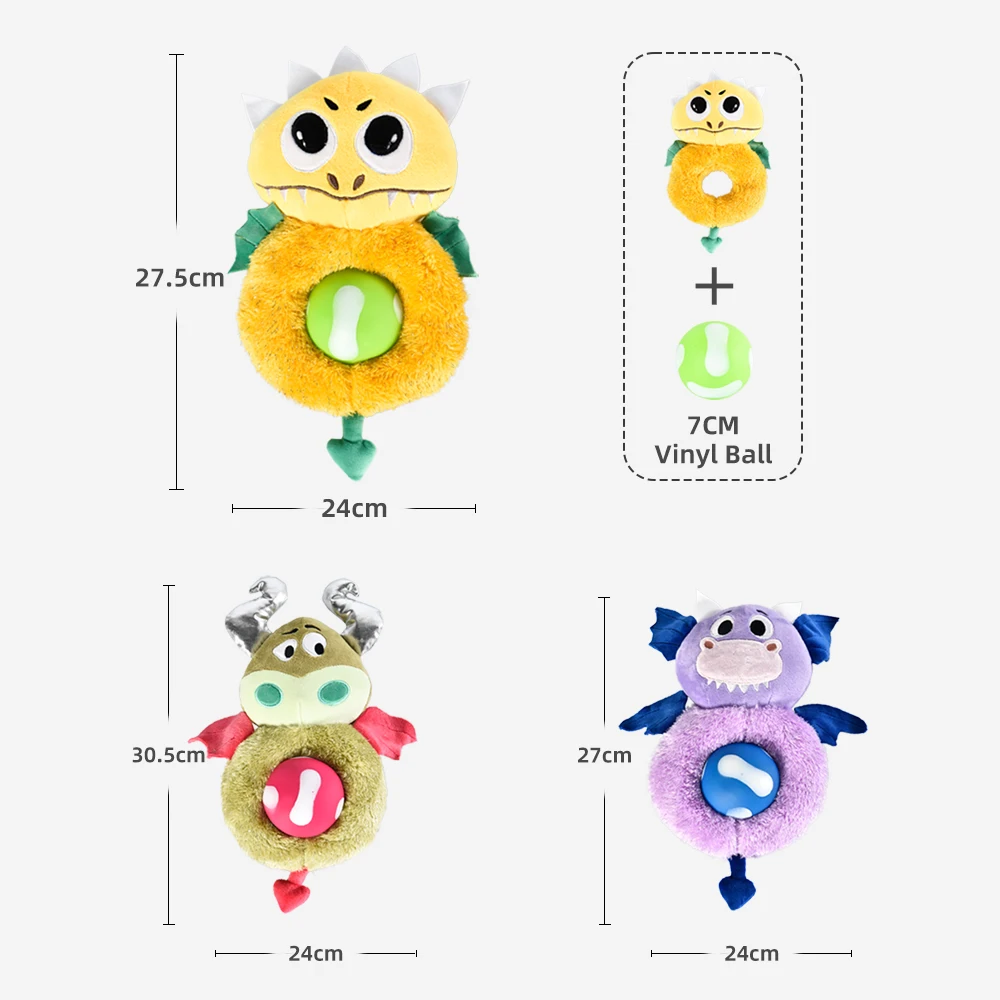Wholesale fairy tales pet accessories squeaky plush interactive dog toy luxury dog toys with vinyl ball