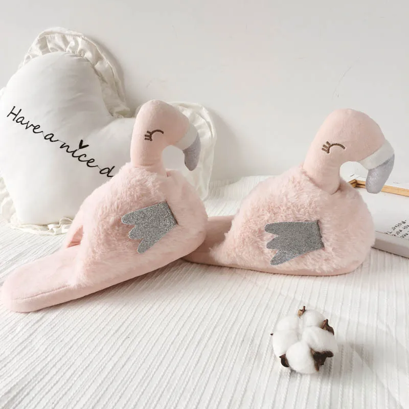 Soft Cute Plush Animal Slipper Flamingo Plush Slippers plush Flamingo parent child slippers