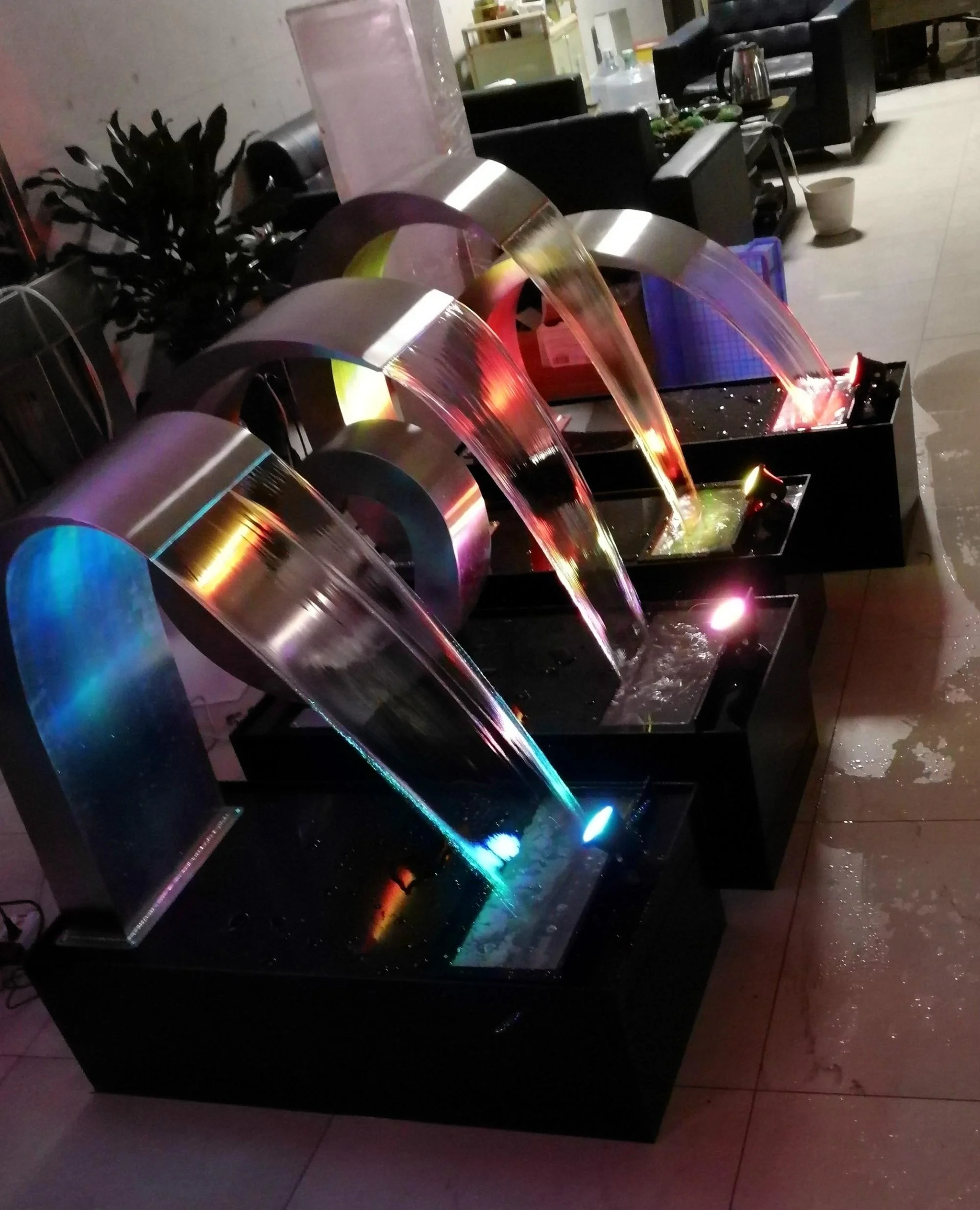 
Snail-shape stainless steel waterfall fountain for swimming pool and garden pond 