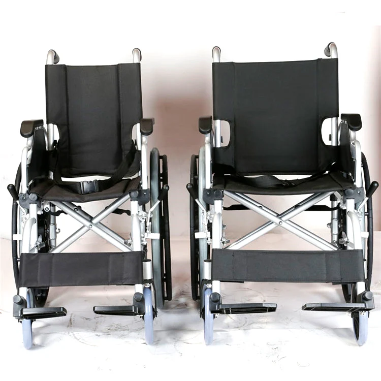 adjustable PU armrest Foldable Wheelchair Rehabilitation Therapy Supplies flip up height Aluminum Wheelchair