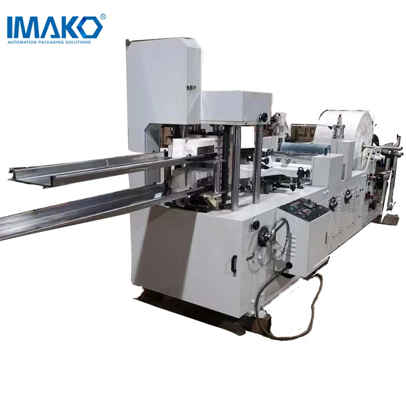 Automatic two stacks paper napkin making machine tissue packing machine facial tissue folding manufacturing machine