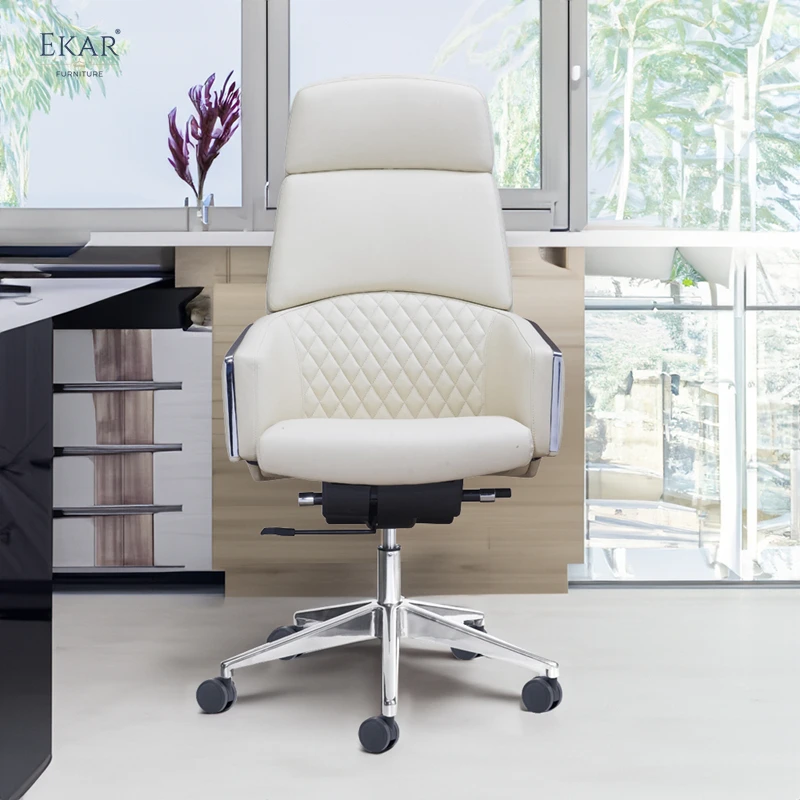 Elegant Italian Imported Top-Grain Leather Armrest Office Chair - Ultimate Executive Comfort