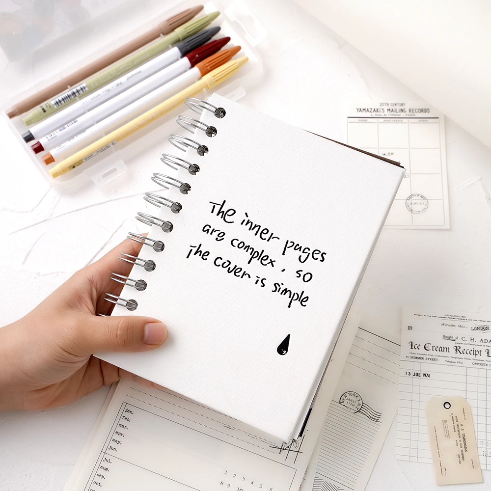 High Quality Customizable Water Drop Notebooks Print Promotion White Journal Spiral B6 Planner