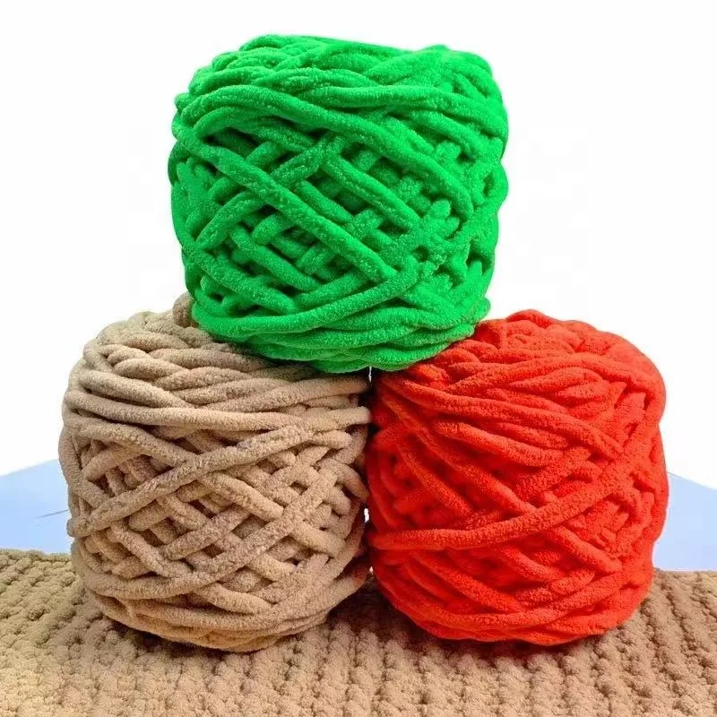 Single Thick Woolen Icelandic Yarn Thick Dyed Polyester Wool Yarn Chenille Extra Thick Yarn