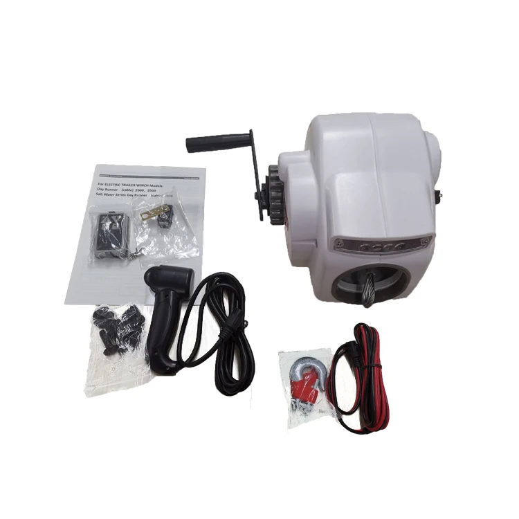 12V boat Electric Trailer Winch with strap cable 12v 300w portable electric winch Marine Boat Trailer Winches wireless TRW35-S