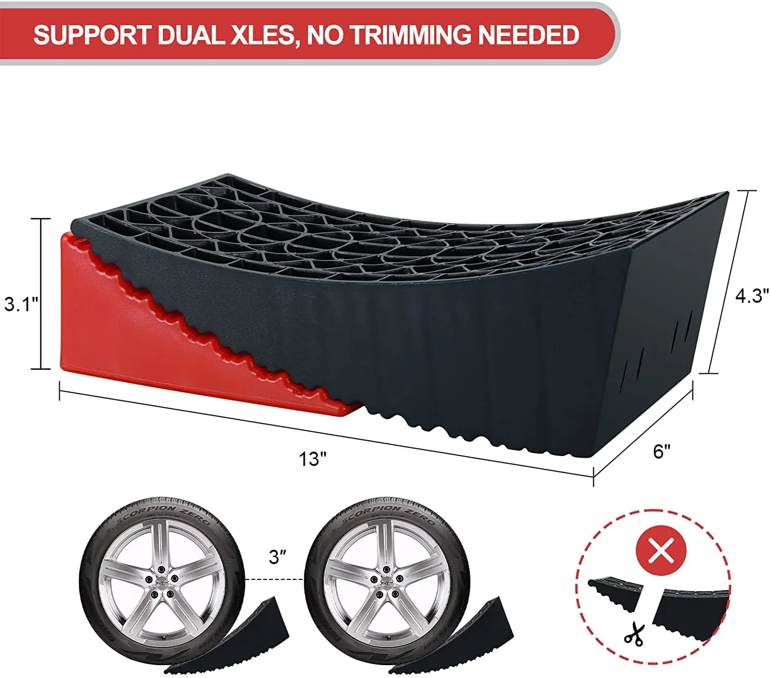 New Version up to 35 000 Lbs Non-Slip Design 2 Packs Camper Leveler RV Leveling Blocks Ramps Kit for Travel Trailer Which Is