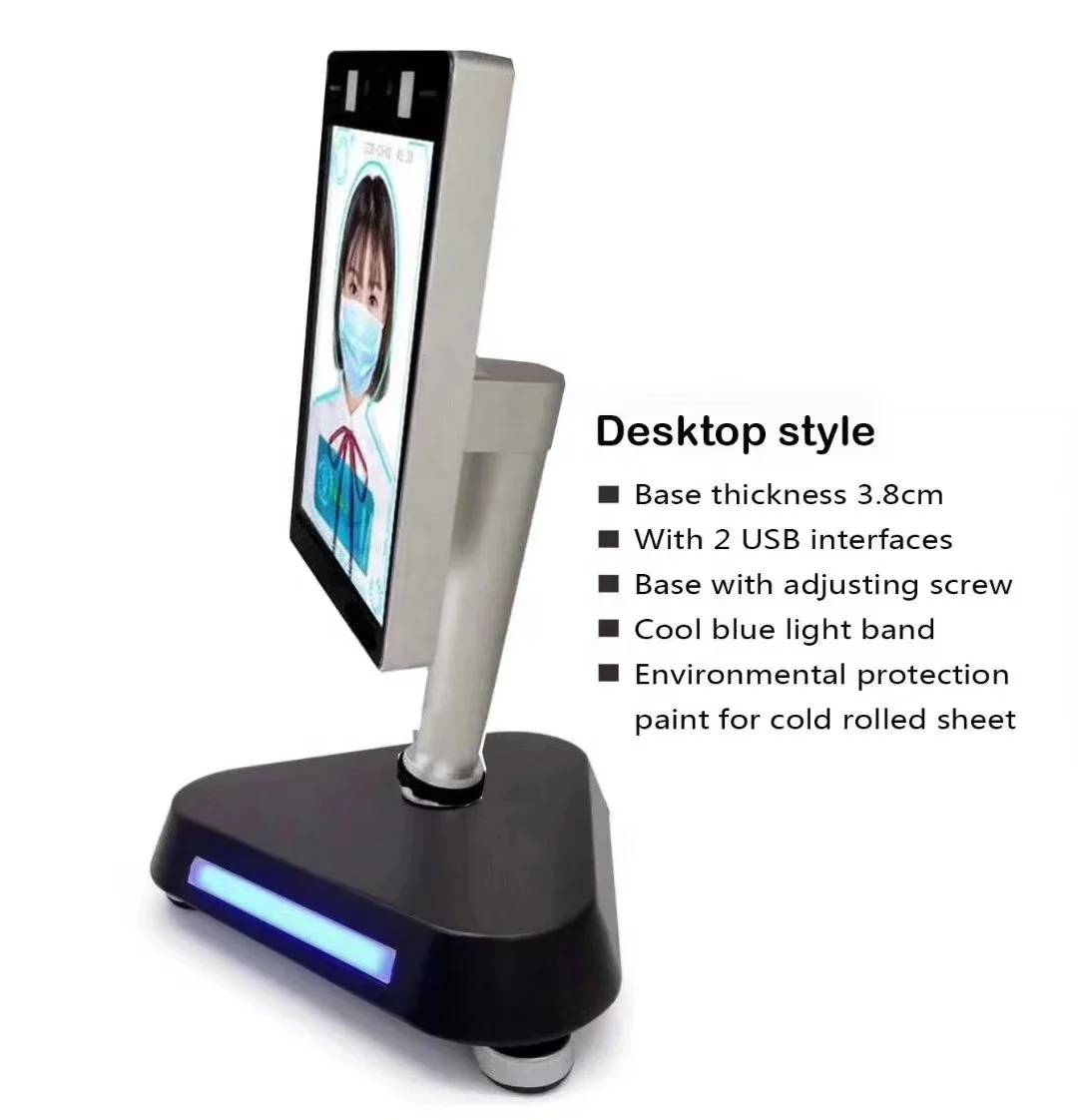 8 inch Non-Contact Infrar ed Thermo meter Body Face Recognition detection Time Attendance System Access Control