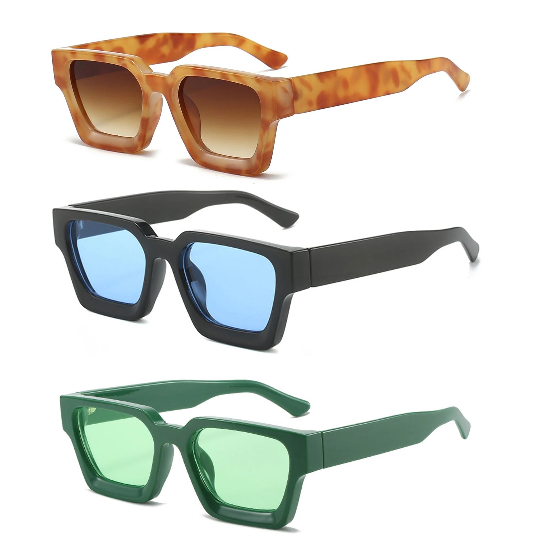 classic pc lens shades uv400 protection fashion style sun glasses stylish square frame sunglasses men women