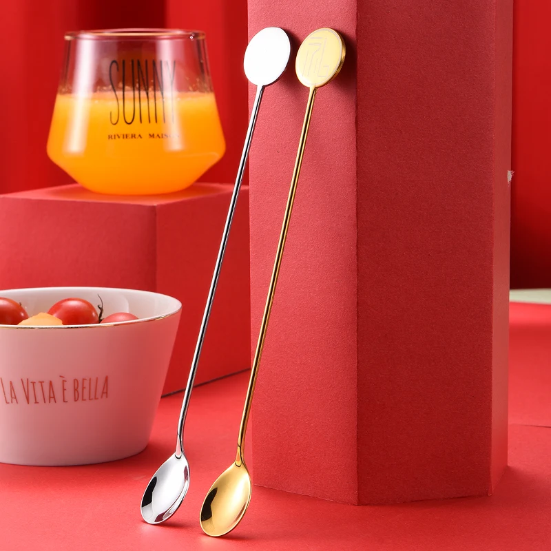 410 stainless steel coffee matte gold spoon metal mixing mini spoon