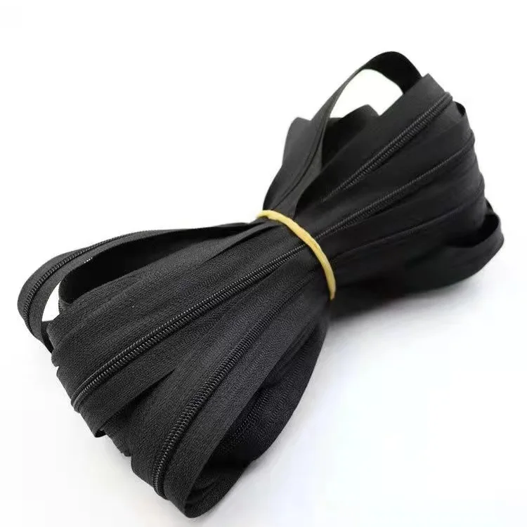 Custom Factory Nylon Zipper 3#5# Zipper Tape Nylon Zipper Long Chian Home Textile Sofa Pillow Auto-lock Nylon Roll