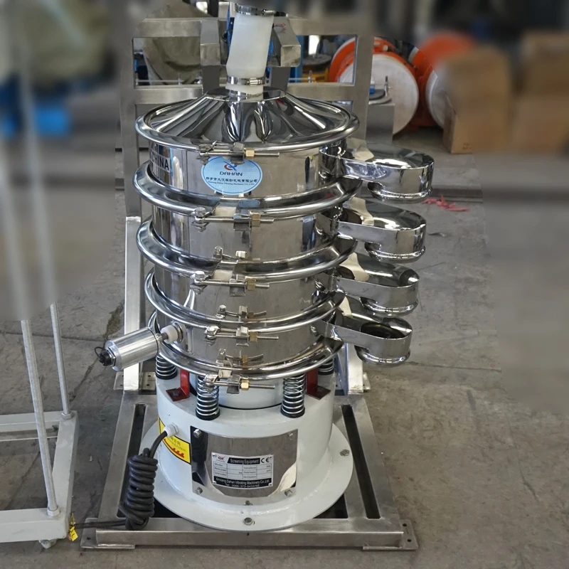 Dahan New design Battery Industry 3 Deck Circular Ultrasonic Vibrating Screen Sieve Machine with Feeding system