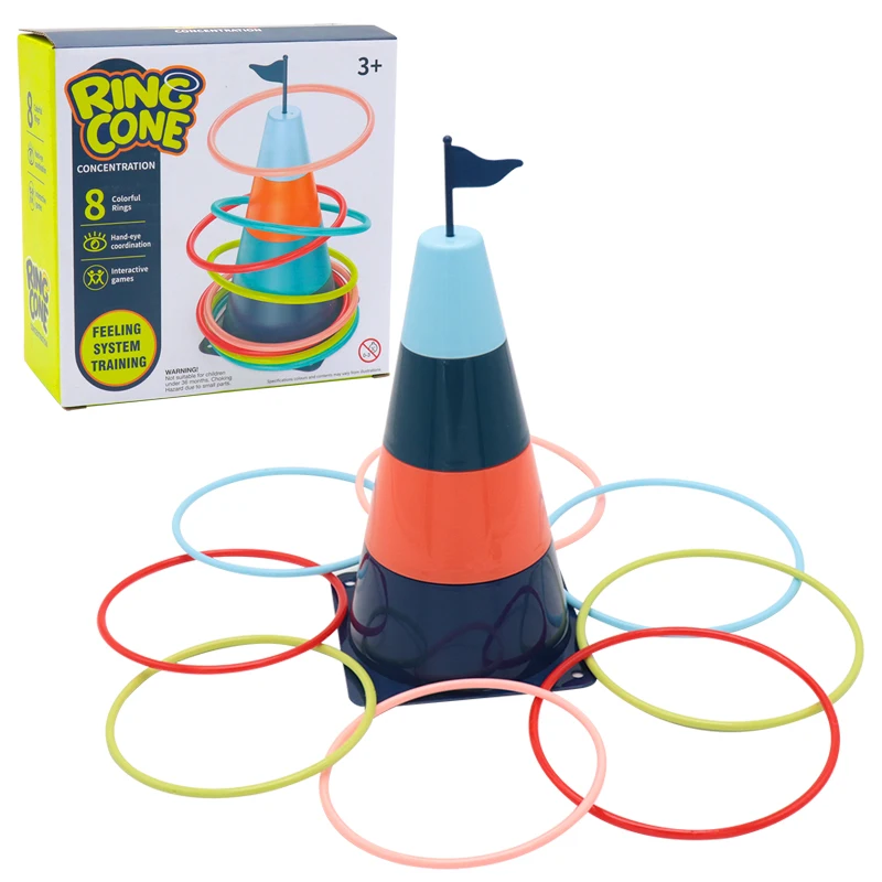Factory Price Kids Indoor/Outdoor Sports Rainbow Circle Throwing Game Ring Throwing Toys Kids Interactive Ring Stacking Toys