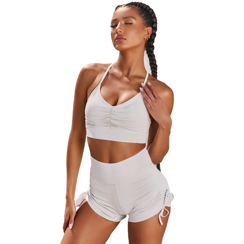 
Super Economy Plus Size Custom Logo Eco Friendly Crop Top Solid Color Women Sports Lady Sexy Yoga and fitness wear sportswear 