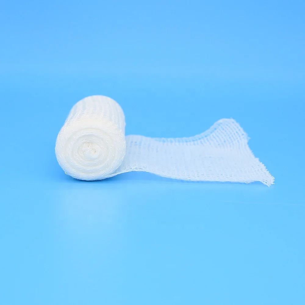 High quality medical sterile conforming roll machine gauze bandage with woven edge