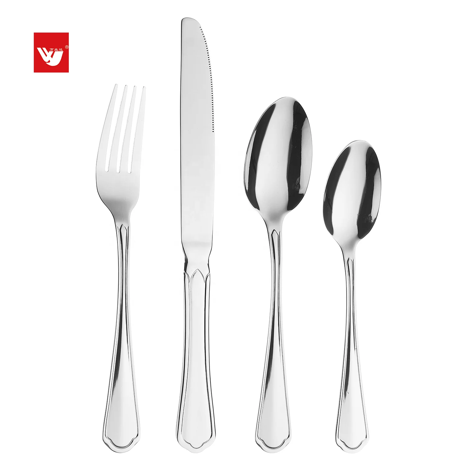 Best selling 24/16/4 pcs stainless steel silver cutlery set mirror polish flatware set for hotel