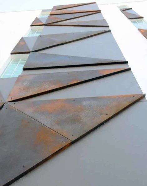 High Quality Waterproof Liquid Metals Building Wall Background Panel Brown Rust Liquid Metal Panel