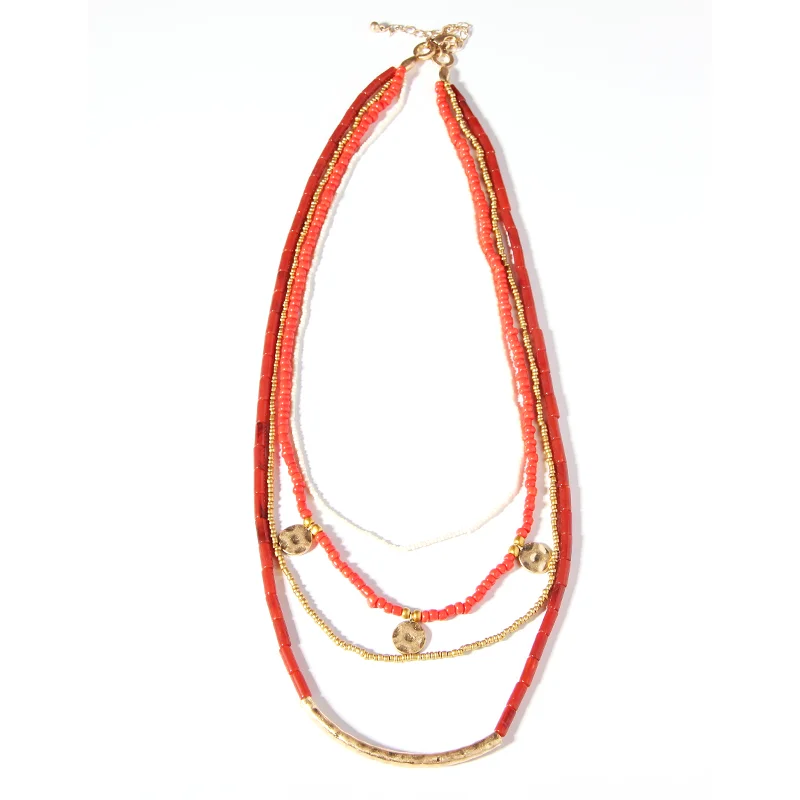 Qingdao V&R Marble Effect Beads Artificial Stones Seed Bead Ball Raffia Charm Pendent Necklace Acrylic Resin Lucite Necklaces