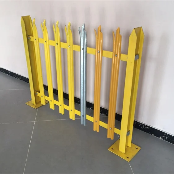 European Style Galvanized And Powder Coated Metal Palisade Fence Panels For Road and Railway