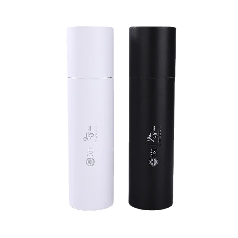 black Customized cylindrical carton home gift circular carton printing logo jewelry paper tube packaging
