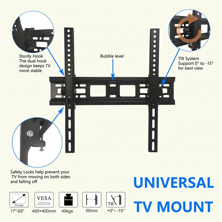 Настенный Наклонный Держатель для телевизора 17-65 дюймов, ЖК-дисплей, светодиодный Наклонный регулируемый настенный кронштейн для телевизора