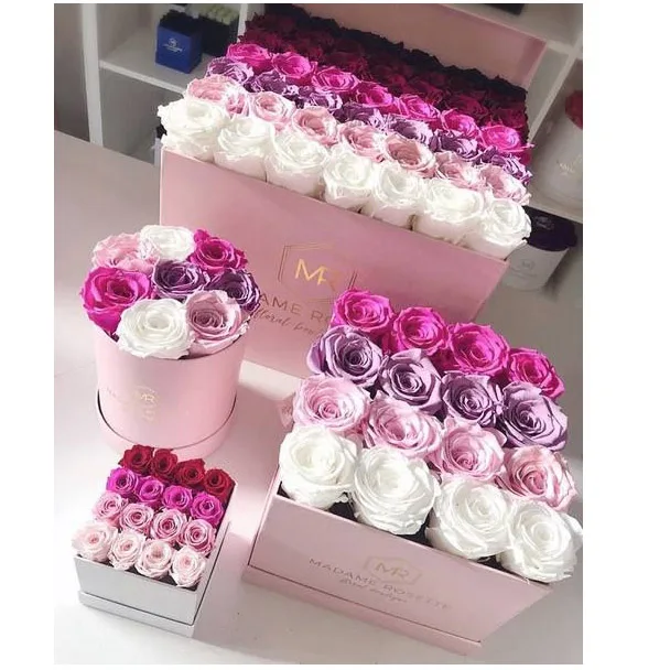 Gift Box Roses Eternelles En Boite I Love You Preserved Rose Gift Set Valentin Eternal Flower Home Decoration Carton Box OEM ODM