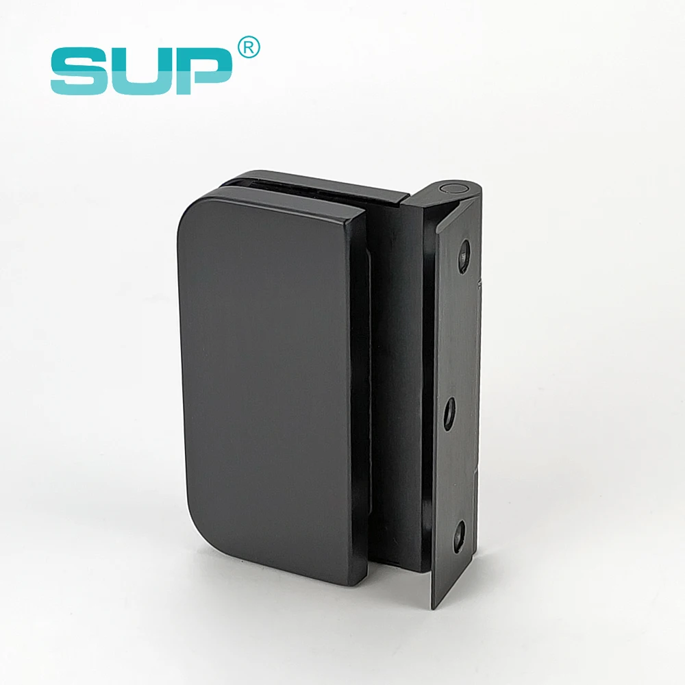 framed door anodize matte black aluminium glass hinge