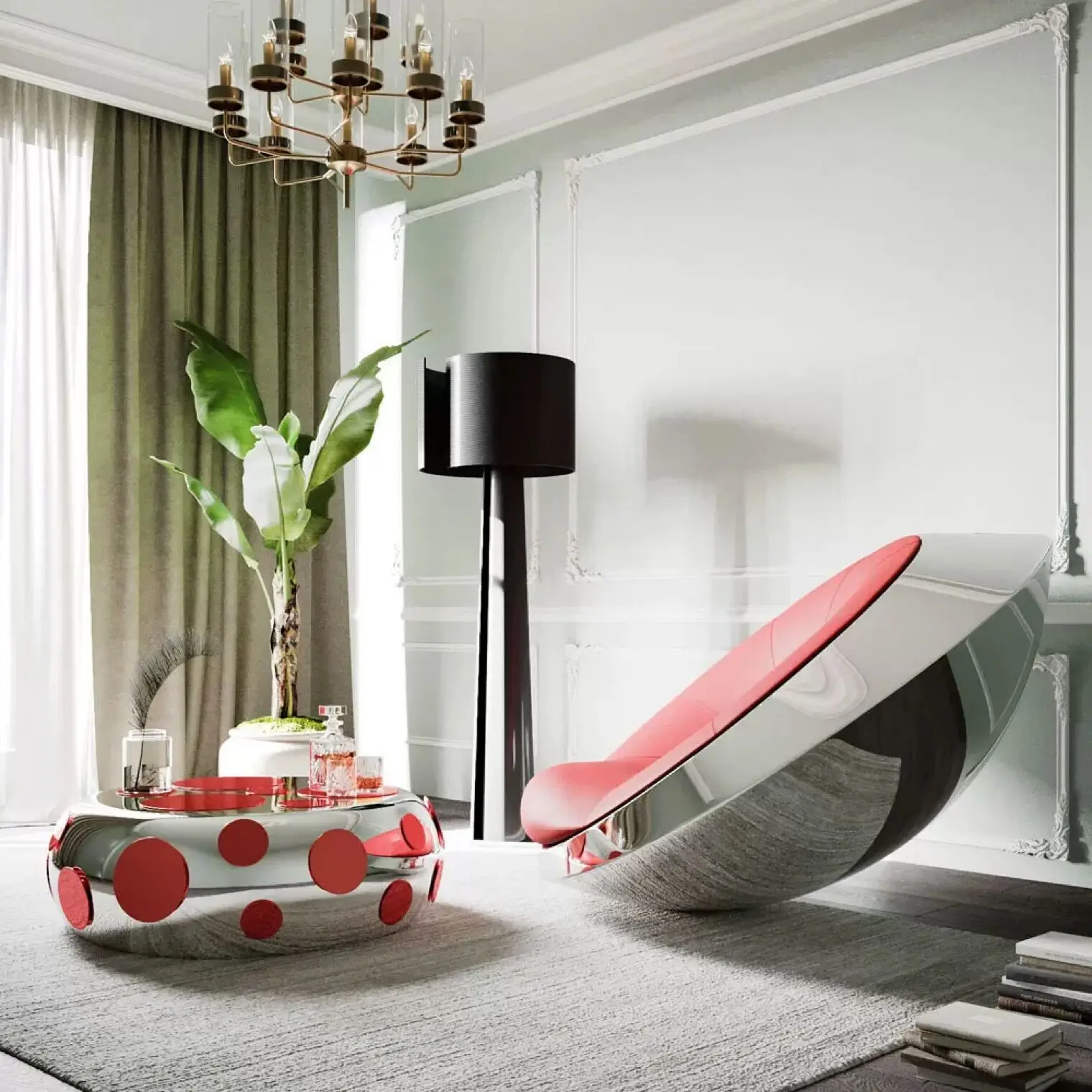 Italian light luxury creative UFO lounge chair design hotel living room furniture UFO single sofa chair